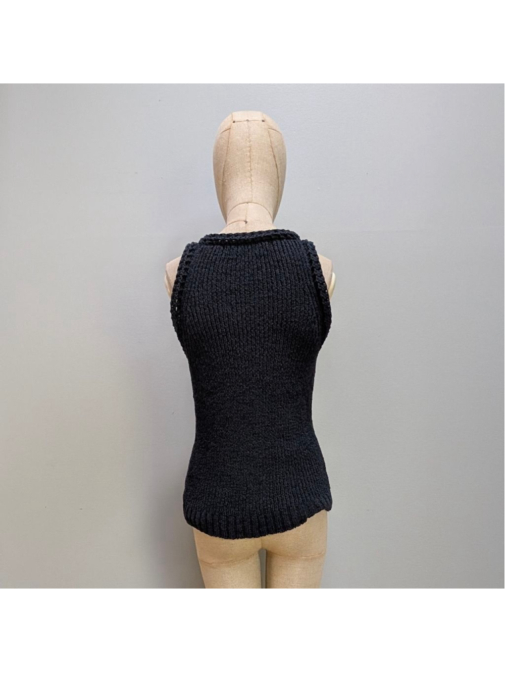 Grey Lab Ribbed Sleeveless Sweater - XS - Picture 3 of 8